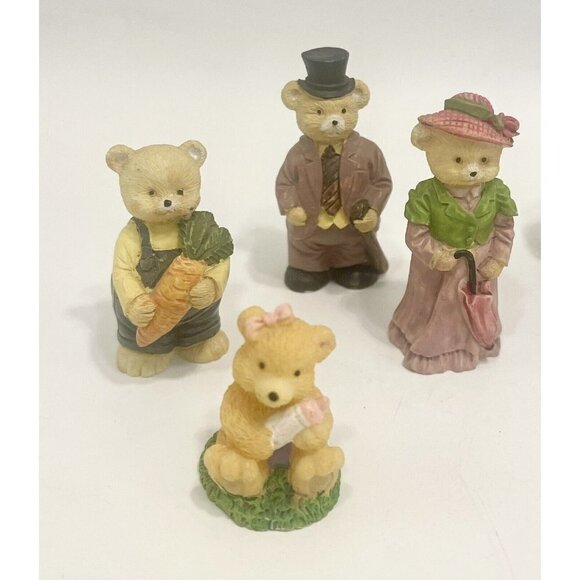 Lot of 9 Vintage J.C. Figurines Cats Bears Rabbits Resin Signed 1991 Bunny JC - Picture 5 of 9